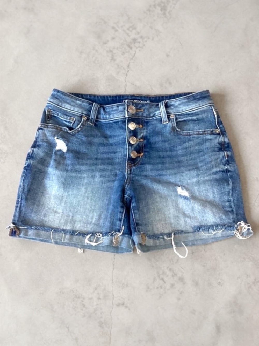 Maurices Blue Distressed Jean Shorts